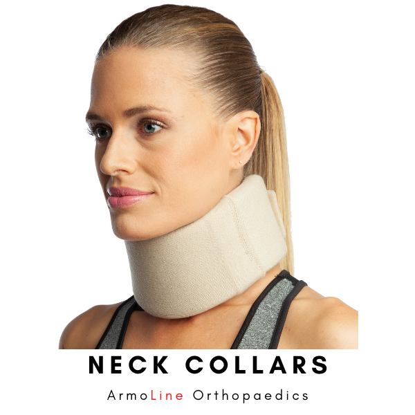 ArmoLine Neck Collars collection page picture. Foam neck collar is worn by the model