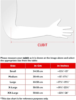 arm sling size chart and measurement instructions