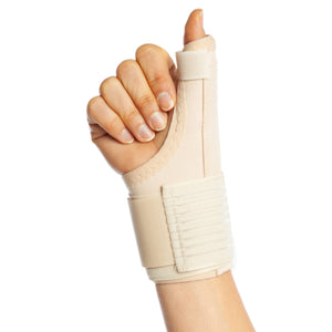 beige colour thumb support for arthritis front view photoshoot
