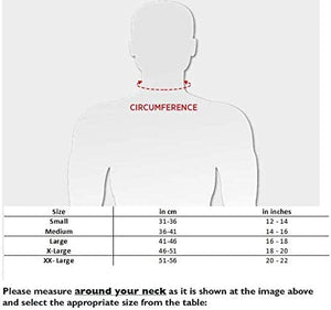 Size chart and measurement instructions of cervical collar